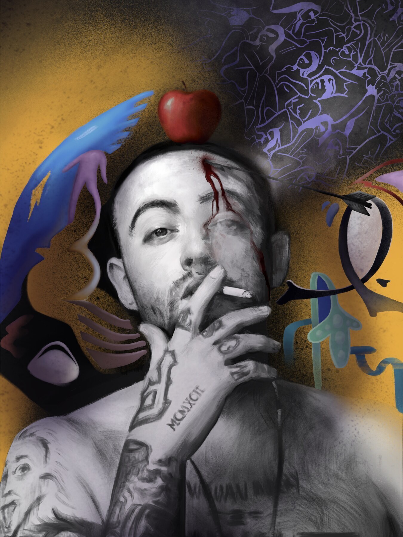 Escalating Frequencies — digital symbolic narrative painting