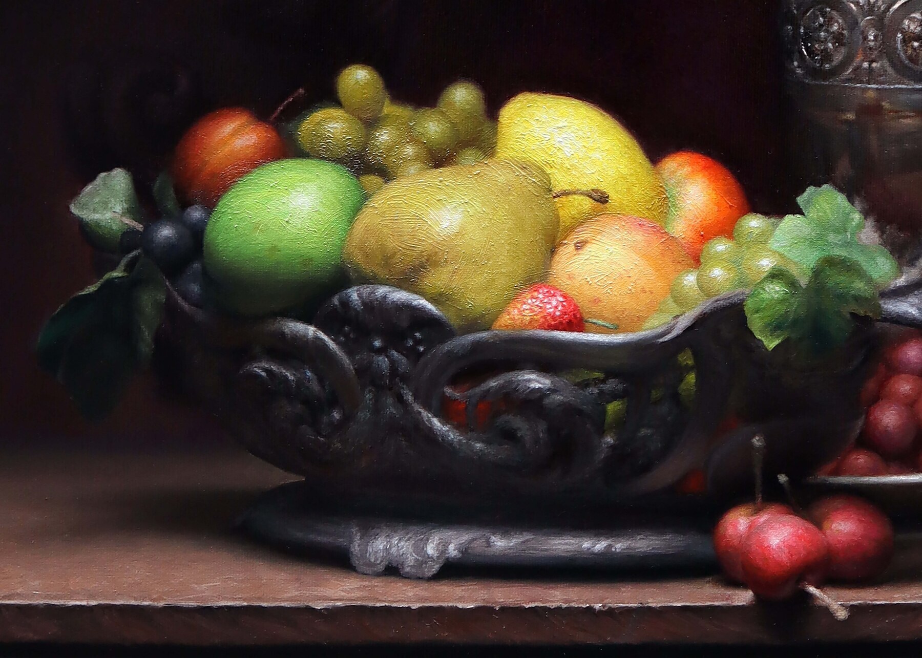 Still Life with fruit bowl — Ivan Ivanov oil painting, Angel Academy of Art Florence
