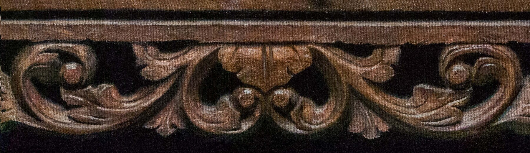 Carved table detail — oil on canvas, Angel Academy of Art Florence